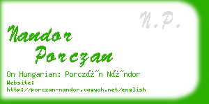 nandor porczan business card